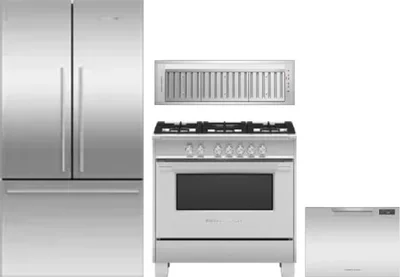 4 Piece Package Includes Refrigerator, Range, Hood And Dishwasher